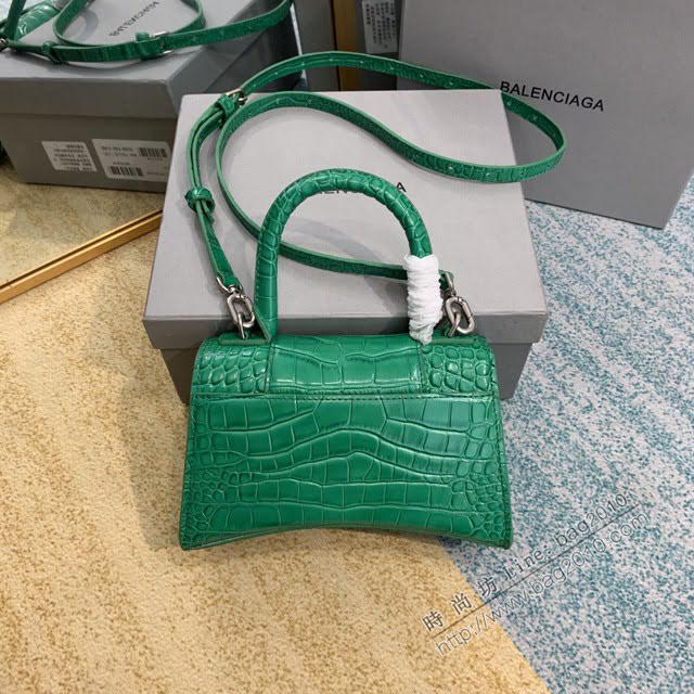 Balenciaga女包 巴黎世家Hourglass沙漏包 BG8896 鱷魚紋牛皮巴黎世家手提包  fyd1434
